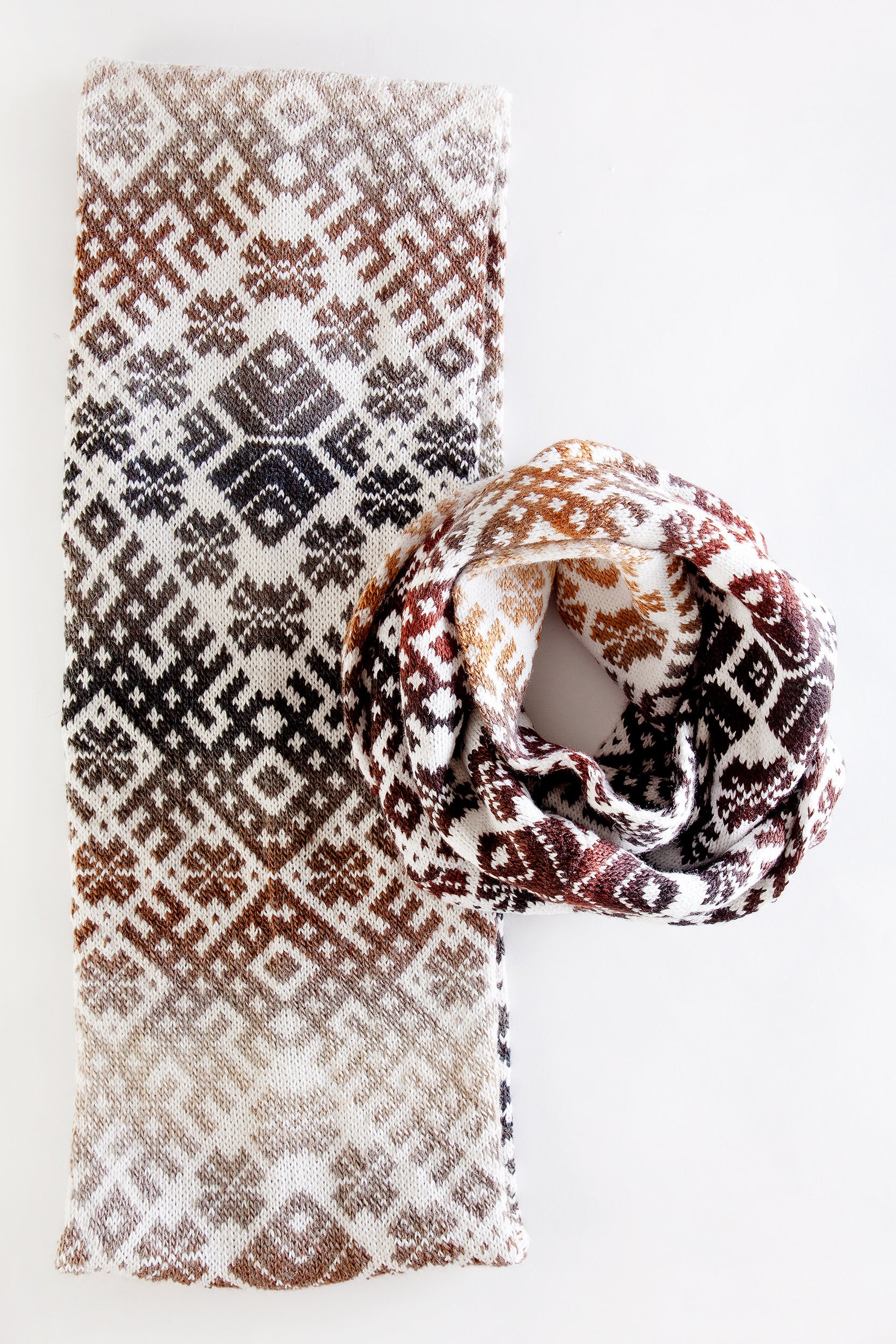 Red White Unisex Circle Scarf, Loop Scarf With Latvian Symbols ...