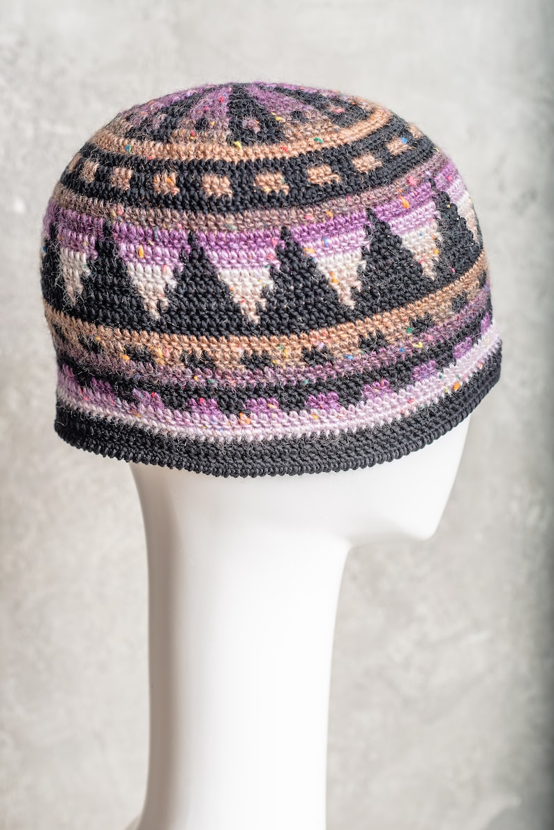 Skullcap hat from cotton crochet gift for unisex adults Etsy