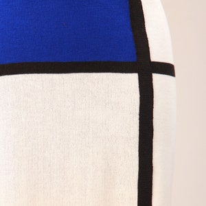 White Mondrian style sleeveles dress, color block mini iconic 1960s Cocktail tunic image 6