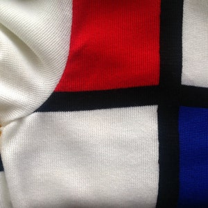 White Mondrian style sleeveles dress, color block mini iconic 1960s Cocktail tunic image 9