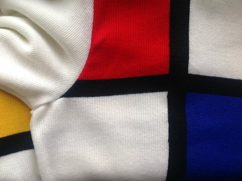 White Mondrian style sleeveles dress, color block mini iconic 1960s Cocktail tunic image 9