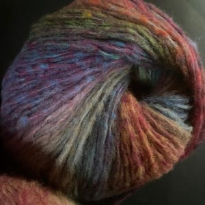 Volumengarn Merino Lang Yarns Orion 5 Violet Green Petrol, Donutball