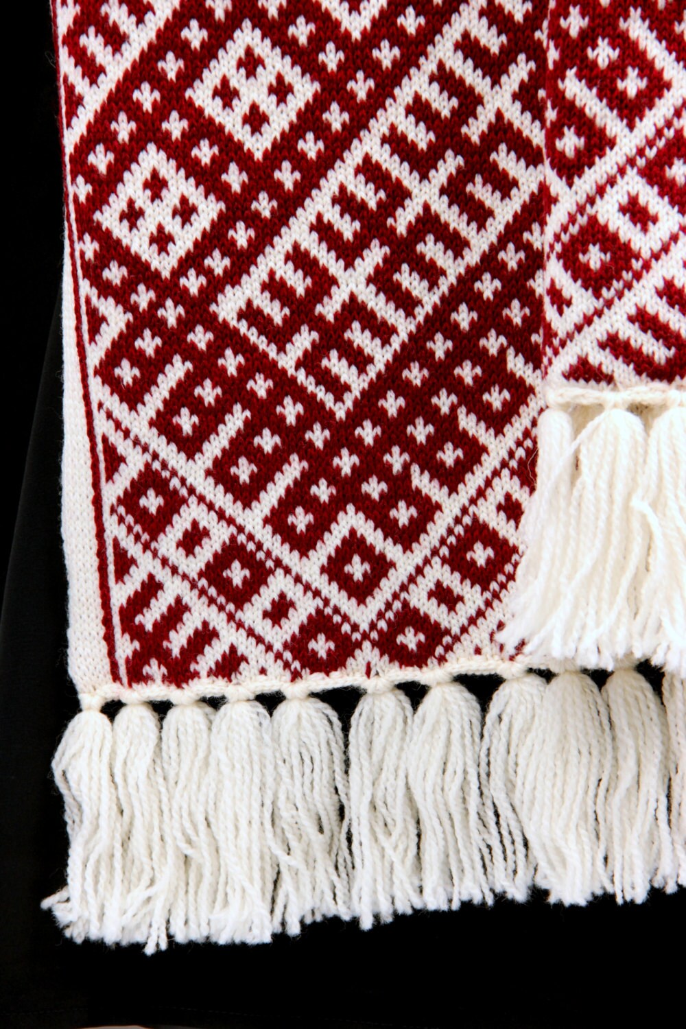 Knitted Scarf Latvian Folk Symbols Lielvardes Belt - Etsy