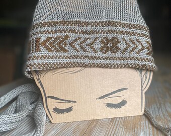 Linen Housewives' Headscarf & Knitted Head Kerchief - Stylish Headband for Women, Vintage Chic Accessory, Headdress. Bandana-kerchief