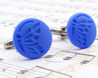 Butterfly - Vintage glass button cufflinks