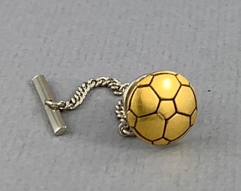 Soccer Ball  - antique gold plated finish tie tack, football, gift for Dad, husband, sport fan gift
