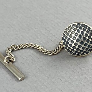 Golf Ball - antique silver plated finish tie tack, golfer gift, gift for Dad, husband, sport fan gift