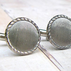 Grooved Vintage glass button repurposed, up-cycled cufflinks, wedding, gift for Dad, groomsman, groom image 1