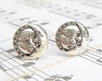 Celestial - antique silver post earrings - P141