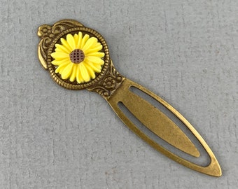 Black-eyed Susan - vintage style antique brass bookmark, teacher gift, librarian, bookworm, book lover gift - BK113