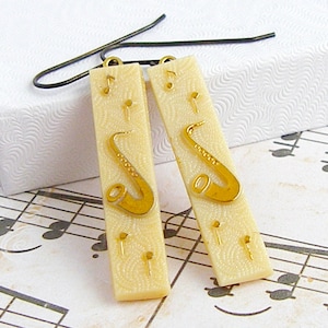 Saxophone earrings - Let the Music Flow Collection - Vintage glass earrings