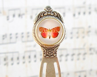 Butterfly - vintage style silver plated bookmark - BK114