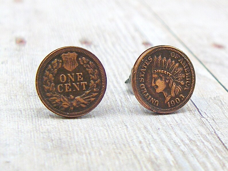 Heads and Tails Tiny Antique Copper 1903 Indian Head Penny Etsy