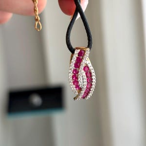 Natural Ruby & Diamond Pendant | 10K Yellow Gold | 0.8ct Ruby and 0.4ct Diamond Pendant | Luxury Fine Jewellery | Gift for Her
