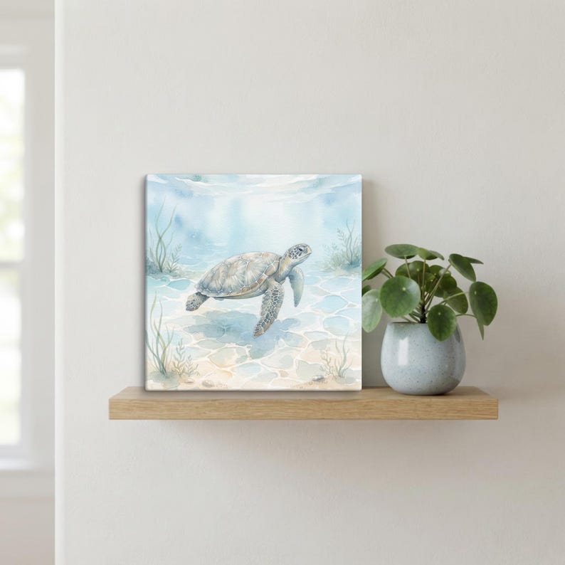 sea-turtle-canvas-wall-art-coastal-watercolor-decor-ocean-wall-art