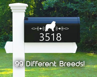 Custom Dog Mailbox Vinyl Decal with House Address Numbers
