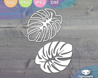 Monstera Leaf SVG, Tropical Cut-bestanden voor Cricut en Silhouette (digitale download)