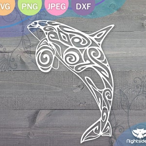 Orca Whale Cut Files for Cricut and Silhouette .svg .png .jpg .dxf