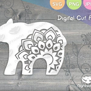 Bear Mandala Cut File for Cricut and Silhouette .png, .svg, .jpg