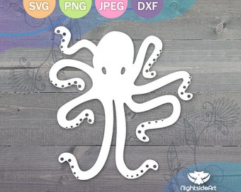 Octopus Cut-bestanden voor Cricut en silhouet .svg .png .jpg