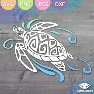 Meeresschildkröte Cut Files für Cricut und Silhouette .svg .png .jpg .dxf
