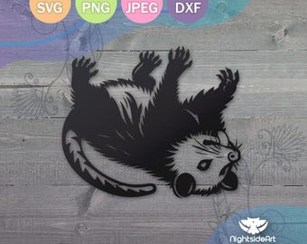 Funny Opossum Cut File, Cute Possum Design for Crafts, T-Shirts, and DIY Projects, Cricut and Silhouette Possum Clipart .svg .png .jpg .dxf