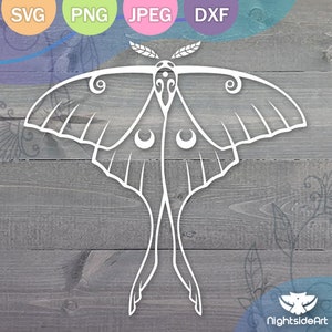Luna Moth Cut Files for Cricut and Silhouette .svg .png .jpg .dxf