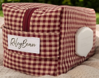 Red and Cream Gingham Diaper Clutch