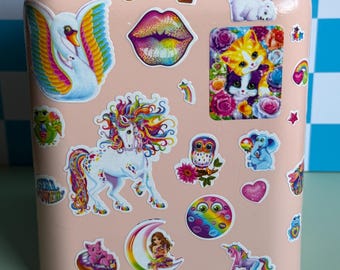 Funda para caja de pañuelos inspirada en Lisa Frank / Decoración Girlcore casera de los años 90
