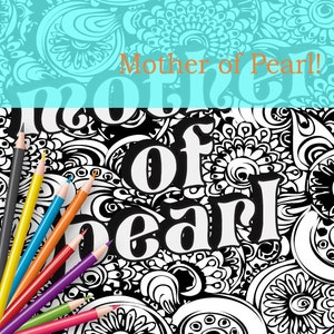 Mother of Pearl - Printable Coloring Book Page - Southern Slang