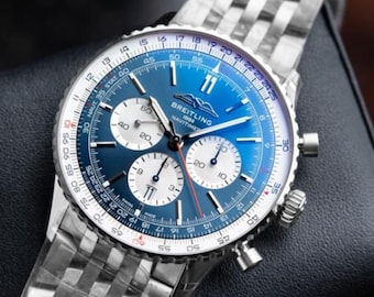 Strap Vintage Breitling Navitimer Blue Dial Bracelet 46mm