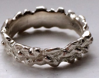 Silver flower posy ring