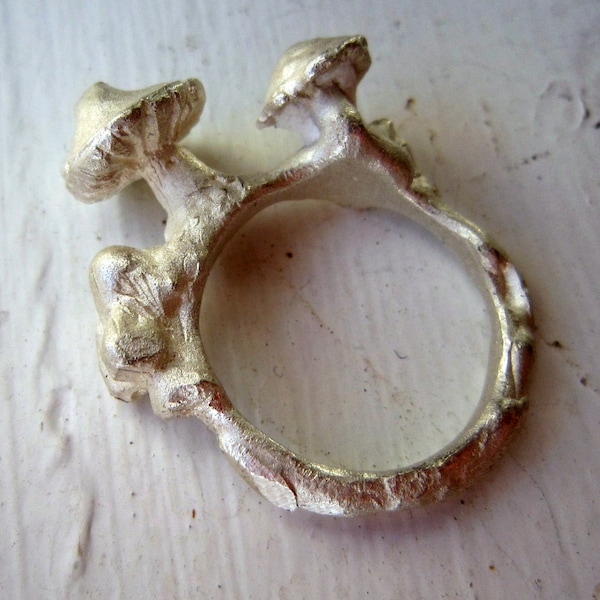 Limited collection of silver mushroom rings [2]