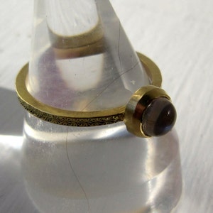 Gold hammered moonstone ring image 3