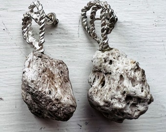 Silver and Pumice Earrings