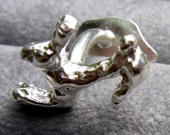 Silver Cufflinks with jumping rabbits