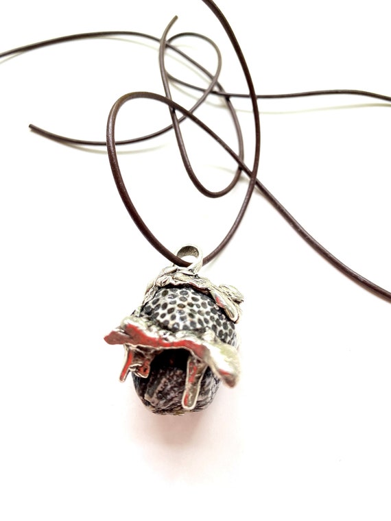 Black Coral Pendant, Black Coral Silver Pendant, Black Coral