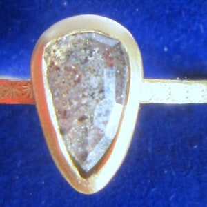 Grey pear shaped diamond 18ct gold ring image 6