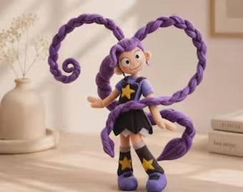 Peluche ispirato a Lily Lovebraids, bambola horror da collezione, bambola per fan dei videogiochi con capelli intrecciati