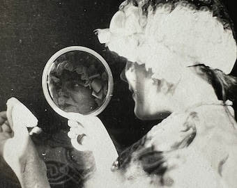 Mirror, Mirror Vintage Photo Reflection of Beauty