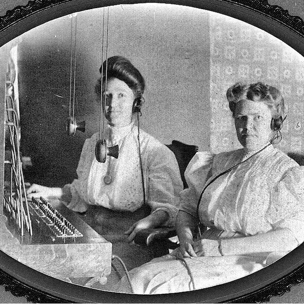 Telephone Switchboard Operators Antique Photo Identified Women