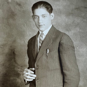 Handsome Valentino Lookalike Antique Real Photo Postcard RPPC Cigarette