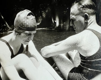 1920s Swimmers in Counterpoint Vintage Photo