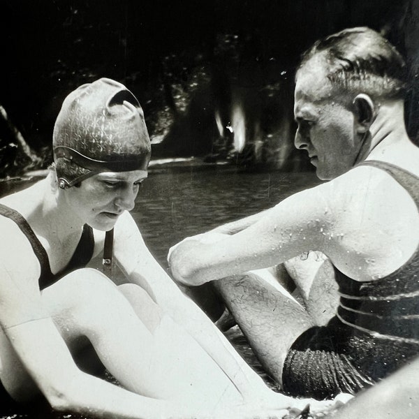 1920s Swimmers in Counterpoint Vintage Photo