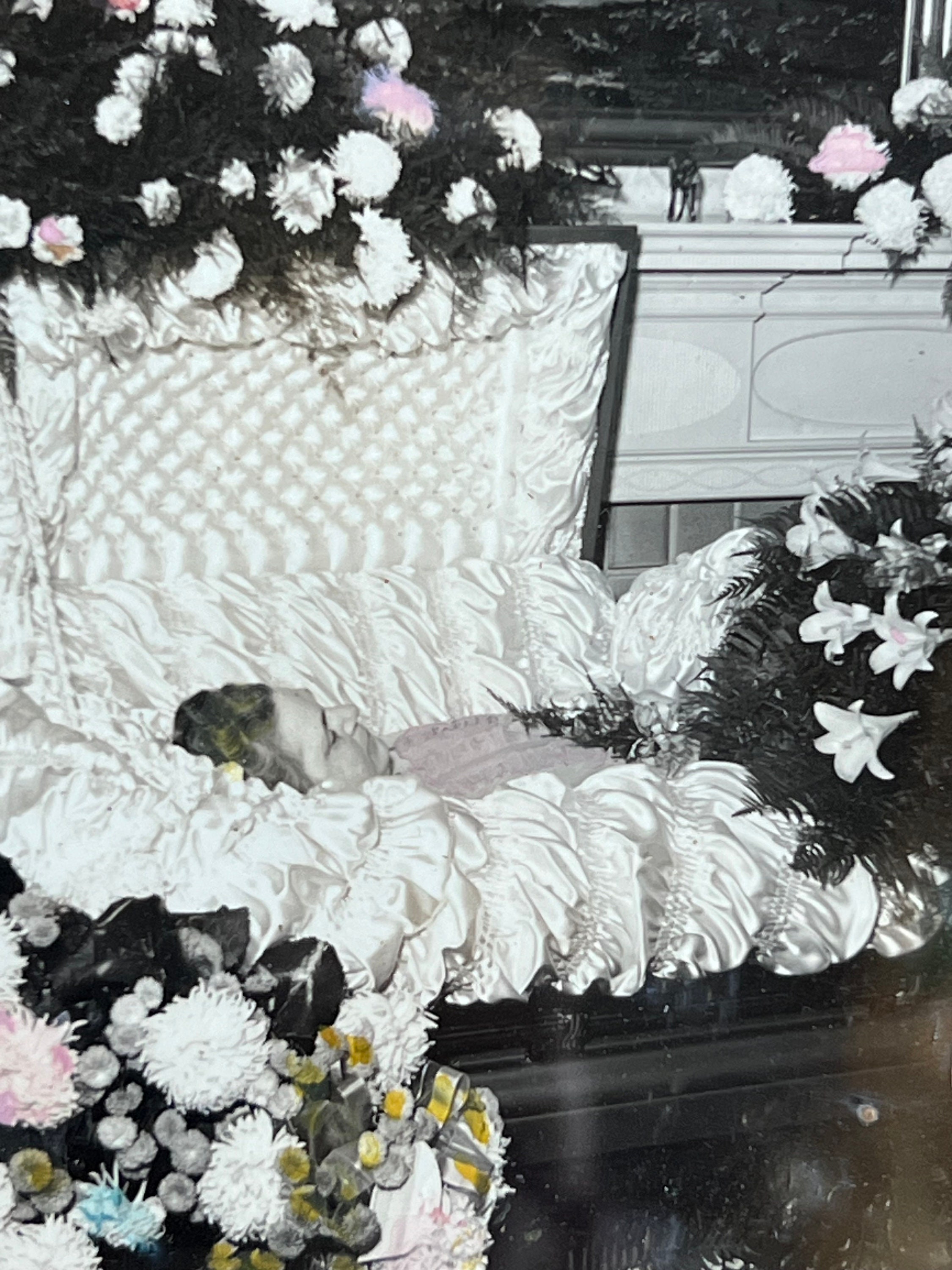 Darling Sister Mrs C D Dickerson in Casket Antique
