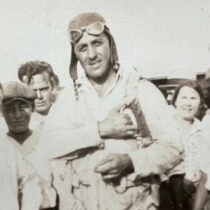 Parachutist Vintage Found Photo  Barnstormer Aerialist Jesse R. Carr Hand on Parachute Ripcord