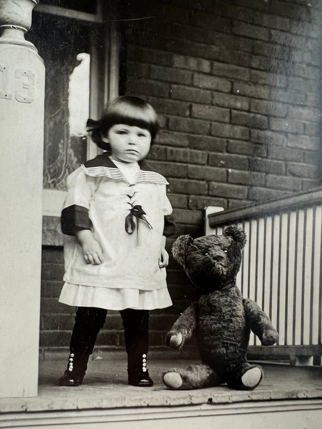 Antique Real Photo Postcard: Baby Girl & Teddy Bear, Toronto (1918) - Etsy