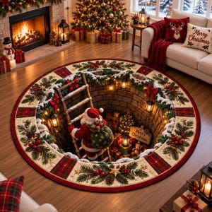 Round christmas rug