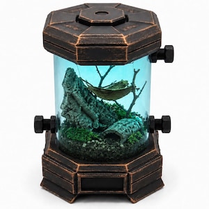 Springspinnen-Terrarium | Modulares Vertikal-Terrarium mit LED-Beleuchtung | Asseln-Habitat | Mini-Haustier-Pod