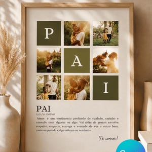Father's Day Photo Collage Template Canva | Editable Dad Definition Print | Father's Day Gift | Printable A4 Poster | Instant Download
